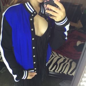 3/$15 Cobalt Blue varsity lightweight jacket
